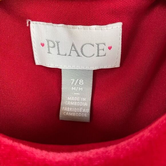 Place Sleeveless Red Velour Dress Size 7/8 EUC - Picture 5 of 5